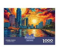 Puzzle 1000 Pezzi Sunset over The Harbour -Puzzle Di Cartone- Relax Puzzle Giochi-rompicapo Puzzle Beautiful City (70x50cm/1000pcs) Per Bambini E Adulti Regali