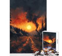 Puzzle 1000 pezzi Sunset Village Giocattoli antistress Regali di Babbo Natale segreto Gioco educativo Lista dei desideri con Babbo Natale Dimensioni 50x75cm
