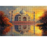 Puzzle 1000 Pezzi Taj Mahal Puzzle 1000 Pezzi Legno per Adulti Albero, Splendidamente Confezionato in Una Scatola di Cartone, Trasportabile in Una Borsa a Rete per Regalo Donna 75 x 50 cm RXPT-10087