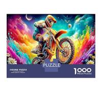 Puzzle 1000 Pezzi Teschio Rider, 70x50 cm, Avventura Dinamica Gioco Educativo e Difficile Regalo per Bambini e Ragazze in Famiglia