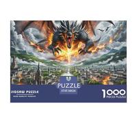 Puzzle 1000 Pezzi The Dragon | Puzzle Burning City Per Adulti E Bambini Con Una Misura Di 38x26cm/1000pcs | Regalo Per Adulti E Bambini Da 14 Anni E Più