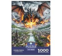 Puzzle 1000 Pezzi The Dragon Qualità Premium Burning City Puzzle Impegnativo Divertimento Per Adulti Per Adulti E Bambini Da 12 Anni 38x26cm/1000pcs