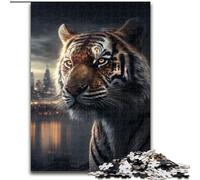 Puzzle 1000 pezzi "Tigre nella Grande Città", puzzle impossibile per adulti, dimensioni 26x38cm, idea regalo di compleanno, gioco rompicapo impegnativo.