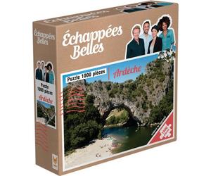 Puzzle 1000 pezzi Topi Games Echappées Belles Ardèche Ponte sopra il fiume - Nouvo