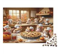 Puzzle 1000 pezzi Topini cuochi, competenze cognitive, atmosfera di torta, concentrazione e focus, cartone premium per adolescenti 38x26cm/1000pezzi