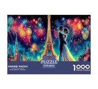 Puzzle 1000 Pezzi Torre Eiffel - Coppia davanti alla Torre Illuminata - Idea Regalo - Gioco Educativo 38x26cm