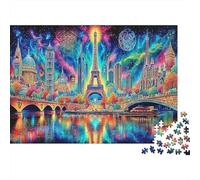 Puzzle 1000 Pezzi Torre Eiffel Parigi di Notte Puzzle per Adulti Cartone Riciclato Ecologico Gioco Educativo Decorazione Pareti Grandi Idee Regalo Misura 70x50cm
