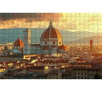 Puzzle 1000 Pezzi Tramonto Puzzle 1000 Pezzi Legno per Adulti Firenze, Splendidamente Confezionato in Una Scatola di Cartone, Trasportabile in Una Borsa a Rete per Regalo Donna 50 x 75 cm RXPT-7487