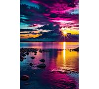Puzzle 1000 Pezzi Tramonto Sull'Oceano Gioco Educativo Sfida Impossibile Divertente Adatto Come Decorazione da Parete e Regalo Puzzle Classici 1000 Pezzi 75 x 50 cm