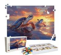 Puzzle 1000 Pezzi Tramonto Tartarughe marine(2), Puzzle 1000 Pièces Challenge Impossible, Puzzles 75x50 cm Taglia Grande Adulti, Giochi Educativo per Famiglie, Idea Regalo Decorazioni Casa W3H-33