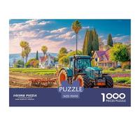 Puzzle 1000 pezzi Trattore nel Lavoro dei Campi, Paesaggio Rurale, Carta Riciclata, Estremamente Difficile, Decorazione Parete Domestica, 70x50cm