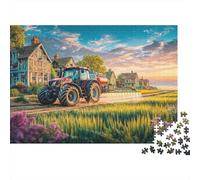 Puzzle 1000 Pezzi Trattore Spruzzo Campo Cartone 100% Riciclato Campagna Molto Difficile Collezionisti Antistress 38x26cm