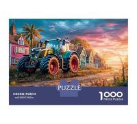 Puzzle 1000 pezzi Trattore su strada, da 14 anni in su, scena tramonto rurale decorativa e impegnativa, regalo puzzle per uomini e donne, 52x38cm