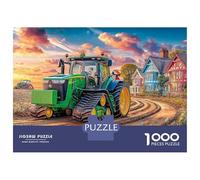 Puzzle 1000 pezzi Trattore su strada sterrata, arte scena fattoria rurale, gioco di sfida educativo per adulti e famiglie in comune, 38x26cm