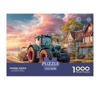 Puzzle 1000 pezzi Trattore sul Sentiero Campestre, Estremamente Difficile, Scena Rurale, Carta Riciclata, Decorazione Parete Domestica, 52x38cm