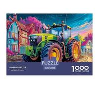 Puzzle 1000 pezzi Trattore sulla Strada Bianca Carta Riciclata per Adulti & Bambini, Stile Digitale Vivace, Idea Regalo, Attività Domestica, 52x38cm