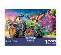 Puzzle 1000 pezzi Trattore sulla Strada del Villaggio, Scena Rurale Colorata, per Adulti, Gioco Educativo, Antistress, Regalo, 38x26cm