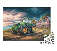 Puzzle 1000 pezzi Trattore sulla strada di campagna, cartone, molto difficile adulti/ragazzi, stile pittura, 70x50cm
