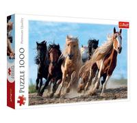 Puzzle 1000 pezzi Trefl Cavalli al galoppo - Paesaggio, Scatola rettangolare bianca/rossa/blu - Nouvo