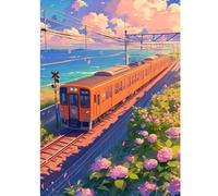 Puzzle 1000 Pezzi,Treno Anime, Paesaggi Puzzle Giochi Rilassamento e Intelligence, Puzzle per Gioco Familiare, Regalo per Amore e Amico