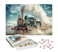 Puzzle 1000 Pezzi Treno, Puzzle Auto 1000 Pezzi Arte per Adulti e Bambini, Misura: 75x50 cm, Puzzles Legno per Adulti con Squisita Scatola di Imballaggio, Regalo Donna e Uomo, Decorazioni Casa, -7273