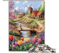 Puzzle 1000 pezzi "Tulipani di campagna" per adulti, 26x38cm, gioco interattivo per famiglie, sfida mentale, giocattolo educativo