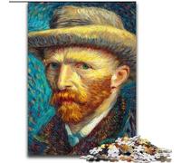 Puzzle 1000 pezzi Van Gogh in legno, idea regalo per le feste, opera d'arte umoristica, opera d'arte dettagliata, dimensioni 50X75cm, ideale come regalo di compleanno, festa, Natale, Halloween