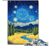Puzzle 1000 pezzi "Van Gogh Night Sky" per adulti, 50x75cm, ideale come regalo per adolescenti, coppie e amici per compleanni e Natale