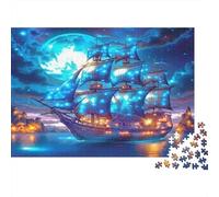 Puzzle 1000 pezzi Vascello Stella Luminosa, Vascello Magico, Cartone Spesso, Serata Giochi in Famiglia 38x26cm