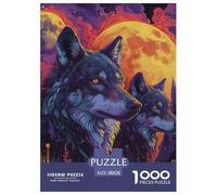 Puzzle 1000 Pezzi Wolf Qualità Premium Wolves in The Moonlight Multicolore Idea Regalo Uomo E Donna Regalo Per Adulti E Bambini Da 14 Anni E Più 38x26cm/1000pcs