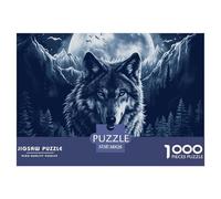 Puzzle 1000 Pezzi Wolf Qualità Premium Wolves in The Moonlight Puzzle Impegnativo Puzzle Al Divertenti Per Uomo E Donna Per Adulti E Ragazzi 38x26cm/1000pcs