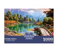 Puzzle 1000 Pezzi - Wooden Bridge Lotus Puzzle Adulti Collection Lakes Divertente Ina Famigli - Puzzle Grandi Dimensioni Per Adulti E Bambini Idea Regalo - Pezzi Di Carta Reciclata Di （38x26cm/1000pcs