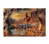 Puzzle 1000 pezzi Zebra, Puzzle 1000 pezzi Adulti, Gioco Educativo Fai Da Te con Scatola Regalo per Adulti, Legno Spesso e Resistente, Impegnativi Rompecapo, Idea Regalo Donne e Uomini,(Tramonto) A-93
