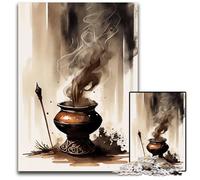 Puzzle 1000 pezzi Zen Incenso Retro Inchiostro Lavabile Puzzle in legno Sfida del cervello Regalo Attività educativa per adolescenti 1000 pezzi (38x26 cm)