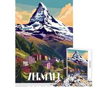 Puzzle 1000 pezzi Zermatt Mountain Village fai da te giocattoli regali per donne uomini per gioco educativo migliora l'amore tra coppie dimensioni 38x52cm