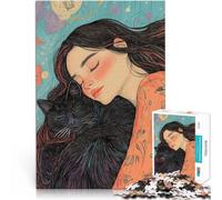 Puzzle 1000 Piece Adult Little Nap with Cute Cat Suitable for people aged 14 and above Difficult to complete but fun and humorous Fun at Home Activities, Birthday Present,Travel Gifts。