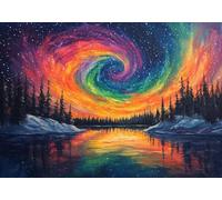 Puzzle 1000 Pieces Aurora boreale Puzzle Impossibili Arte Giocattolo Intellettuale Adatto per Adulti O Bambini Sopra I 14 Anni, Calma La Tua Mente Riduce Lo Stress Di Lavoro Idea Regalo Uomo/Donna W-2
