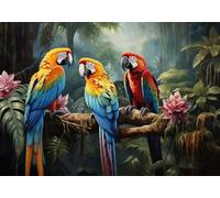 Puzzle 1000 Pieces Pappagallo colorato Gioco Educativo Intellettuale Migliora La Concentrazione E Creatività, Puzzle Adulti E Ragazzi Da 14 Anni Compact Box Con Poster Incluso Idea Regalo Donna A-5