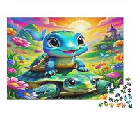 Puzzle 1000 pièces Petite Tortue Colorée, vie marine, niveau difficile, carton recy xperts, 70x50cm