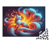 Puzzle 1000 pièces Renard à Neuf Queux Lumineux, créature mythique, relaxation, concentration, carton épais 14+, 38x26cm