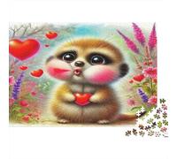 Puzzle 1000 pièces Suricate Envoyant un Baiser, mammifère, anti-stress, relaxation, exercice cérébral adulte, 38x26cm