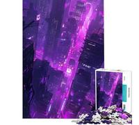 Puzzle 1000 Purple City - Attività divertenti da fare a casa - Sfida difficile - Gioco impossibile per ragazzi dai 14 anni in su (38x26cm)