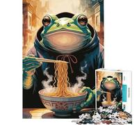 Puzzle 1000 Rane che mangiano ramen in un paesaggio urbano Giochi educativi per una sfida di gioco un ottimo regalo e un passatempo ideale per le vacanze a casa (dimensioni 38x52cm)