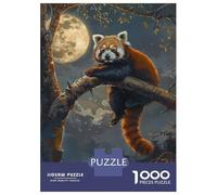 Puzzle 1000 Red Panda Moon Tree Night Puzzle Per Adulti Gioco Per Famiglie Analisi E Logica Regali Unici Per Compleanno E Natale 52x38cm/1000pcs