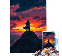 Puzzle 1000 Samurai Solitario al Tramonto Sfida per l'Intelligenza Giocattolo Avvincente Giochi Rilassanti Decorazione Perfetta Regalo di Babbo Natale Segreto (Dimensioni 75x50cm)