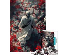 Puzzle 1000 Sentiero dei Samurai tra Fiori Rossi Giochi Educativi per Sfida di Gioco Educativo Giocattolo Ottimo Regalo e Giocattolo per Passatempo in Casa (Dimensioni 50x75cm)