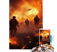 Puzzle "1000 soldati in una tempesta di fuoco" sfida per l'intelligenza gioco avvincente e rilassante perfetto come decorazione o regalo per il Secret Santa (dimensioni 75x50cm)
