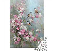 Puzzle 1000 Spring Blossom Birds Painting Puzzle Per Adulti Gioco Rompicapo Taglio Di Precisione Regali Unici Per Compleanno E Natale 70x50cm/1000pcs