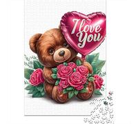 Puzzle 1000 Teddy Bear Valentine's Gift Puzzle Per Adulti Gioco Rompicapo Taglio Di Precisione Regali Unici Per Compleanno E Natale 52x38cm/1000pcs