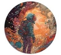Puzzle 1000 Teile, Astronauten-Puzzle, rund, 1000 Teile, perfektes Weihnachtsgeschenk für Weihnachten, Halloween, Ostern, Neujahr, 1000 Teile (67,5x67,5cm)